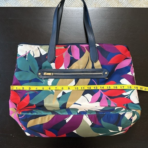 Hawaiian floral fern colorful pattern tote shoulder bag - Picture 11 of 14